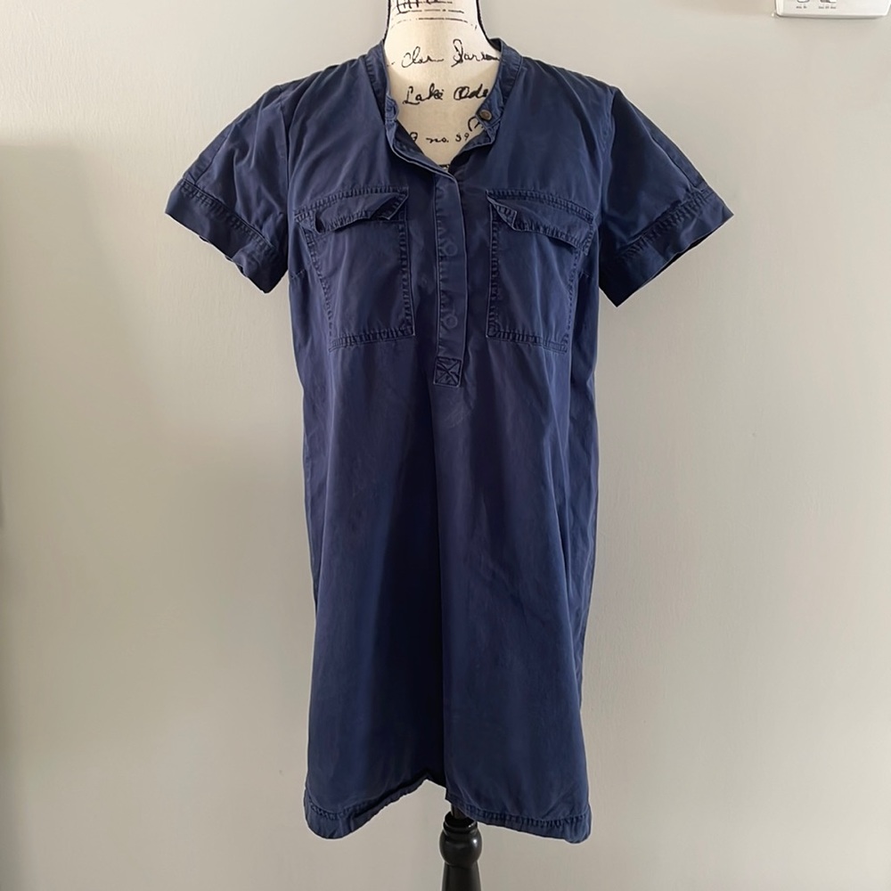J Crew Navy Shirt Dress